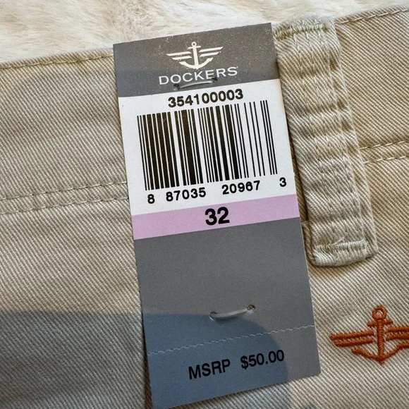 NWT Size 32 Dockers Classic Fit Cargo Shorts Tan Summer Casual 100% Cotton - Picture 8 of 8